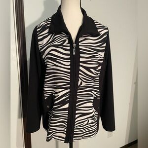 TanJay Elegant Zebra Striped Black Top